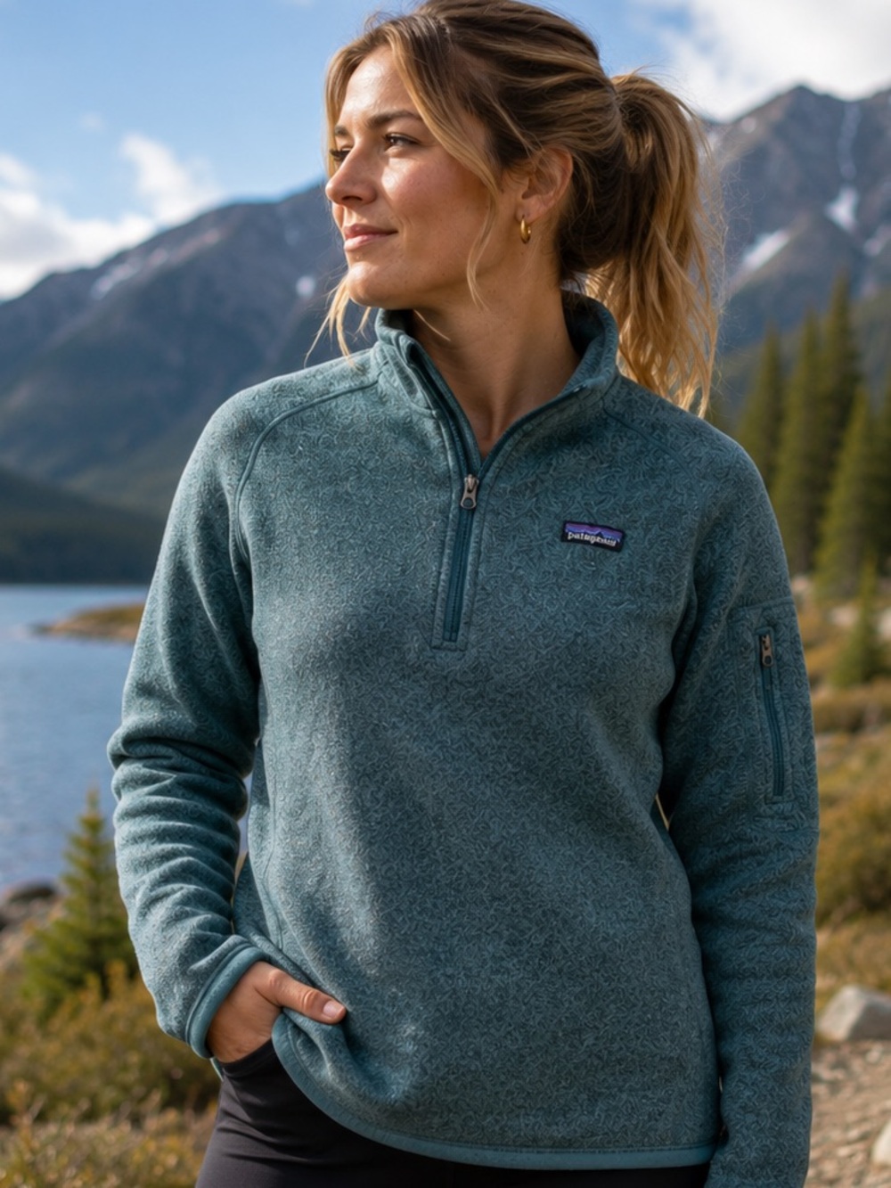 Patagonia Women’s Better Sweater 1/4 Zip Pullover Fleece XL Blue Outdoor Hiking
